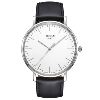 天梭(TISSOT)手表 石英表 男女 新款魅时简约时尚潮流超薄腕表 商务风男士手表 真皮革男装防水石英表 天梭正品