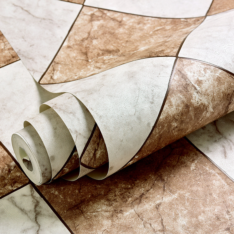 壹德壹墙纸/墙布 时尚潮流仿瓷砖大理石客厅背景墙壁纸3d 防水可擦洗