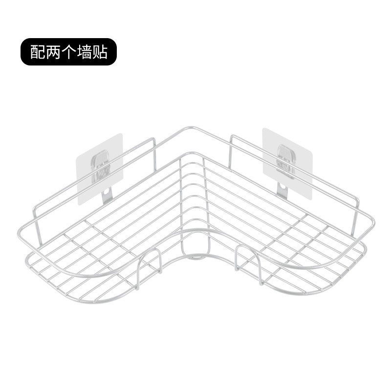 免打孔厨房收纳架壁挂式三角形调味料收纳架省空间转角墙上置物架收纳层架 三维工匠高清大图