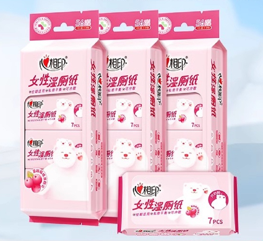 心相印3XCY007+P2(提装)(女性)心相印湿厕纸系列女性7片装湿巾8包组合装云熊24-1版*3提组套