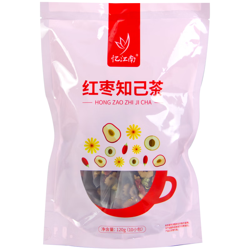 忆江南 养生茶 红枣知己茶120克 红枣桂圆枸杞胎菊 泡水喝的花草茶 一袋