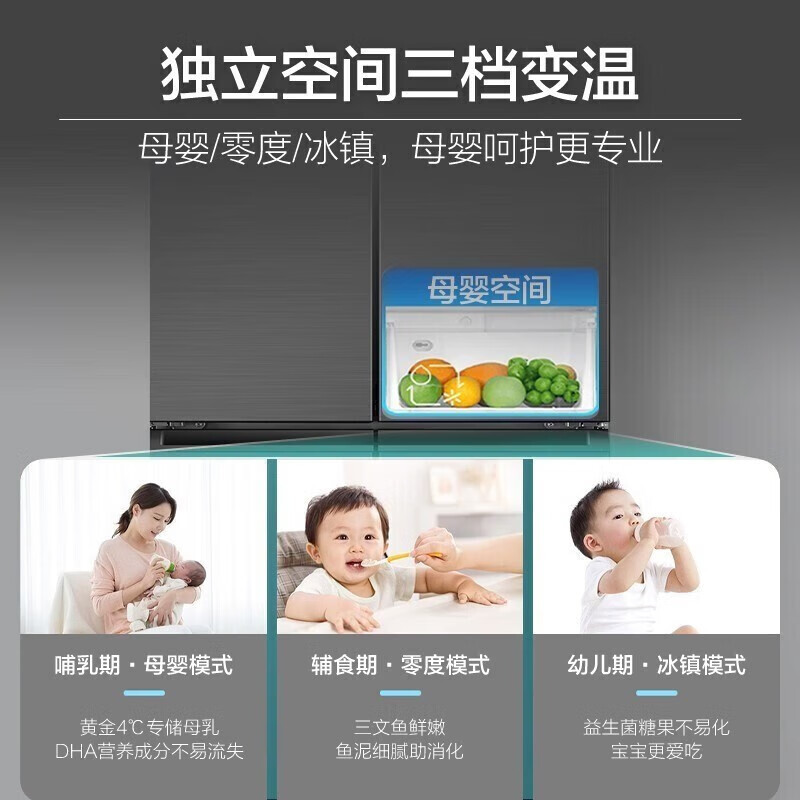 [旗舰款]海尔鲜派478升冰箱一级能效双变频风冷无霜十字对开门双开门干湿分储四开门家用超薄大容量智能电冰箱 以旧换新