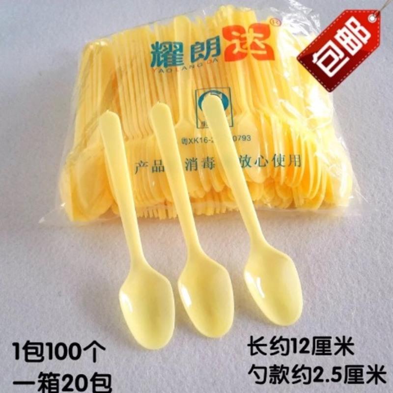一次性勺塑料勺好小羹甜品勺果冻刨冰冰淇淋勺试吃勺耀朗达DS2A勺 1000个勺子