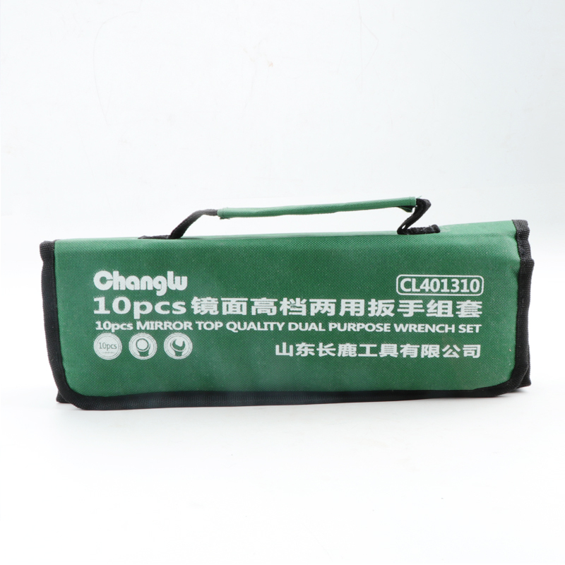 长鹿 镜面高档两用扳手组套 401310 (Cr-V)(帆布袋) 10PCS 套高清大图