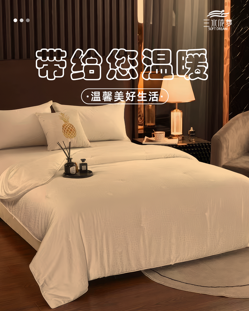 三水依梦 天丝棉抗菌被160*210cm 条高清大图