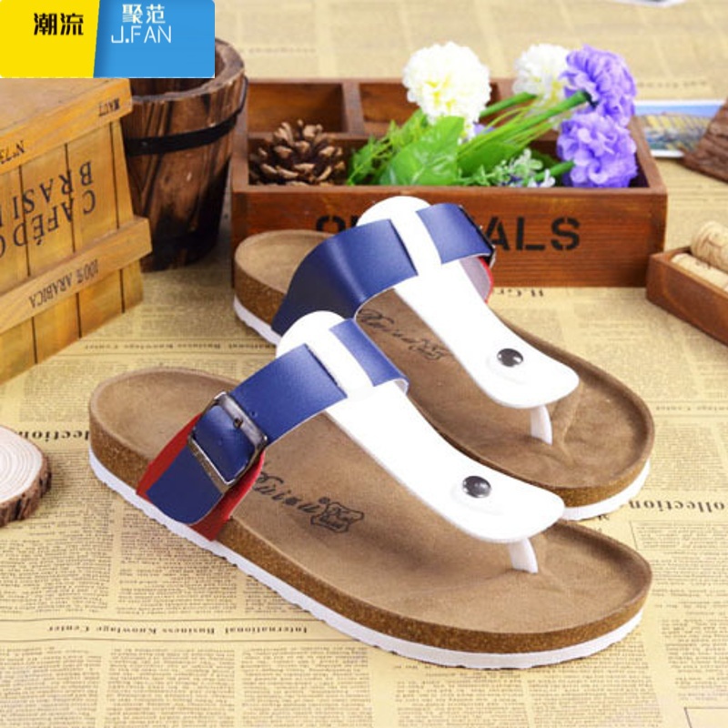 聚范拖鞋男夏季潮流人字拖凉鞋男软木沙滩韩版夹脚情侣凉拖鞋女夏透气高清大图