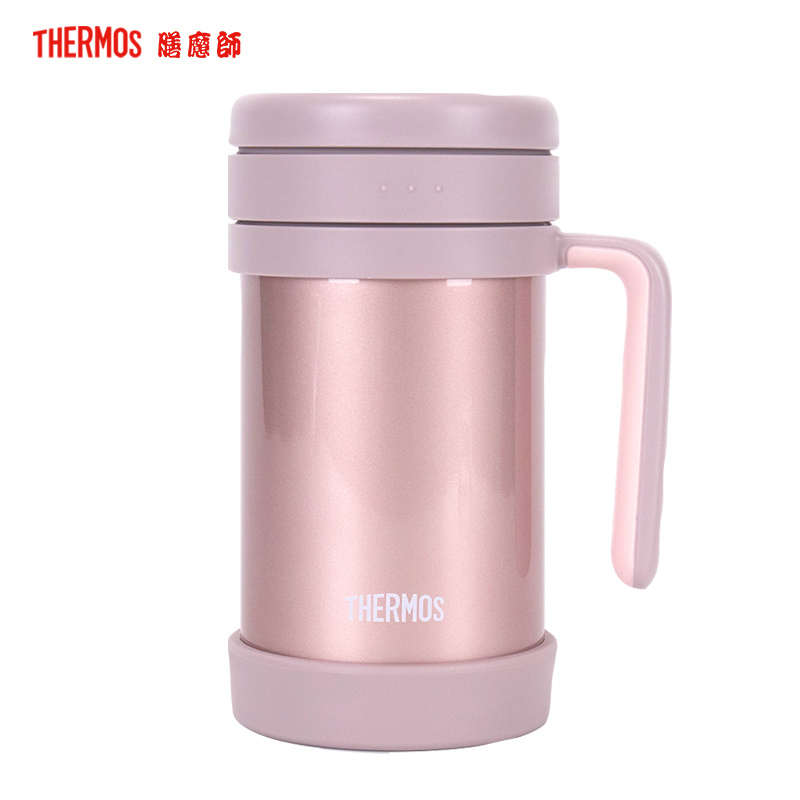 膳魔師(THERMOS)保温杯TCMF-501办公杯304不锈钢500ML可拆卸不锈钢茶漏水杯泡茶杯粉色CAC家用/通用