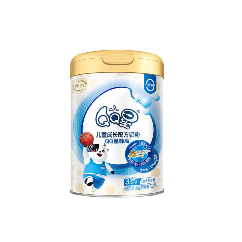 伊利(YILI)qq星榛高3岁以上儿童配方奶粉4段700g罐