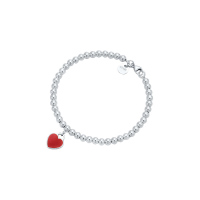 Tiffany & Co.蒂芙尼 女士红色爱心珐琅蓝心手链手串心形手链 组合款