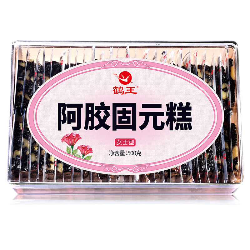 鹤王阿胶糕即食女士型500g纯山东手工固元膏ejiao阿胶膏方块片