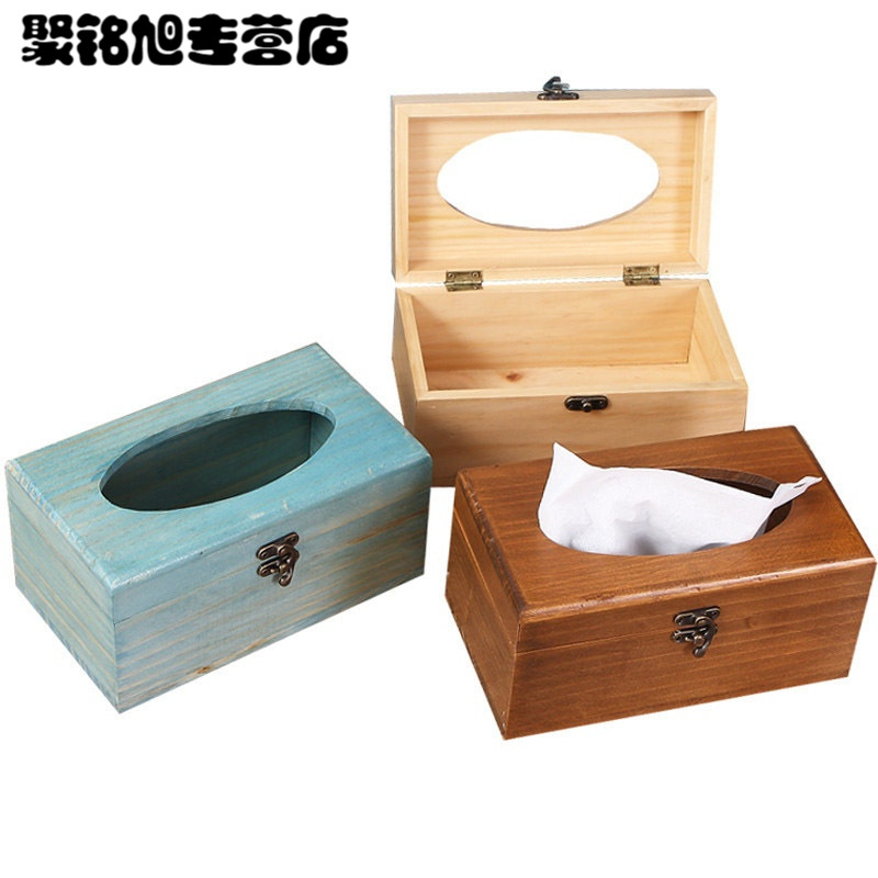 复古木质抽纸盒家用客厅简约可爱实木纸巾盒客厅餐巾纸盒纸抽盒抽巾盒收纳盒家用居家用品收纳小物盒子收纳盒家用