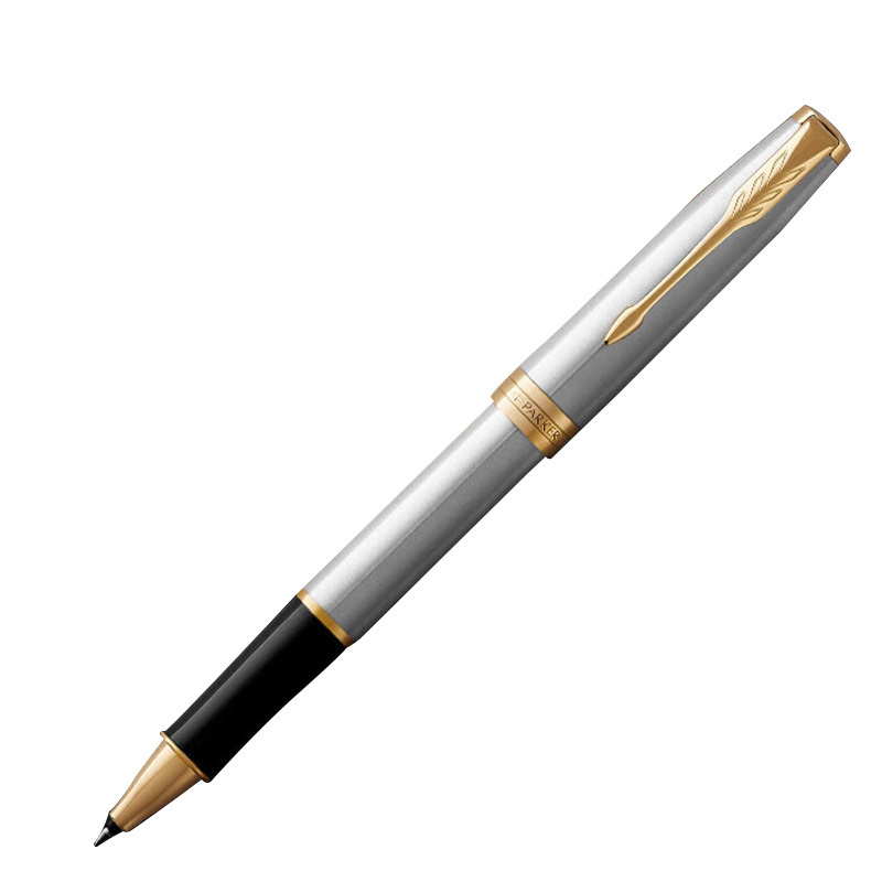 派克圆珠笔细腻手感高端轻奢不锈钢笔身箭形笔夹卓尔钢杆金夹宝珠笔