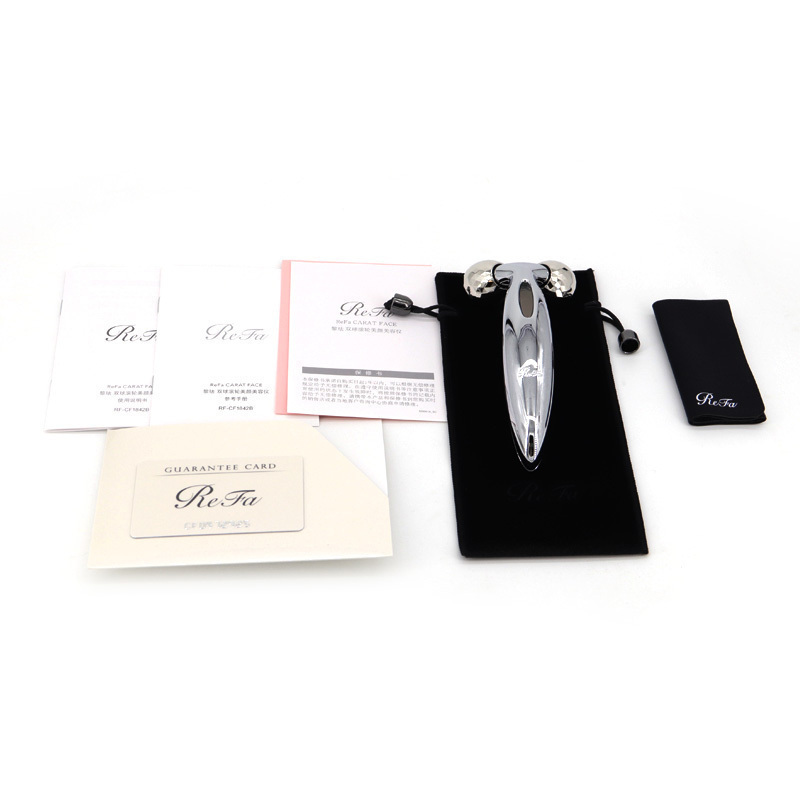 黎珐(ReFa) CARAT FACE美容仪 日本进口去皱提拉塑形紧致 EMS/微电流铂金双球滚轮仪器 瘦脸脸部眼部专用