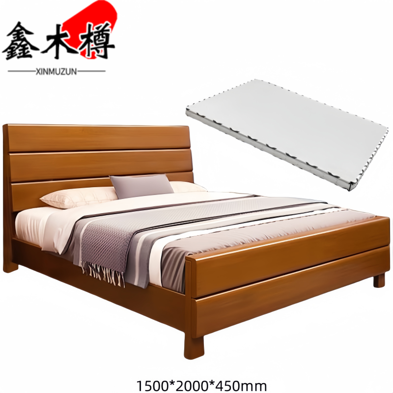 鑫木樽床+床垫g1.5m套高清大图