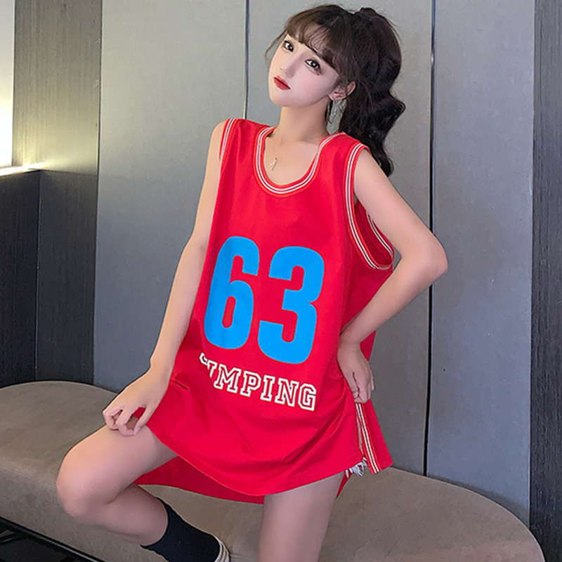 泫雅吊带坎肩运动背心无袖t恤女夏季外穿篮球服宽松bf风上衣ins潮
