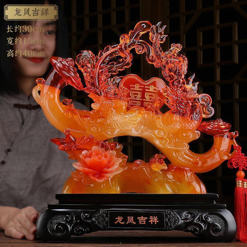 美帮汇龙凤摆件结婚婚房创意装饰送新人的礼品酒柜客厅实用摆设高清大图