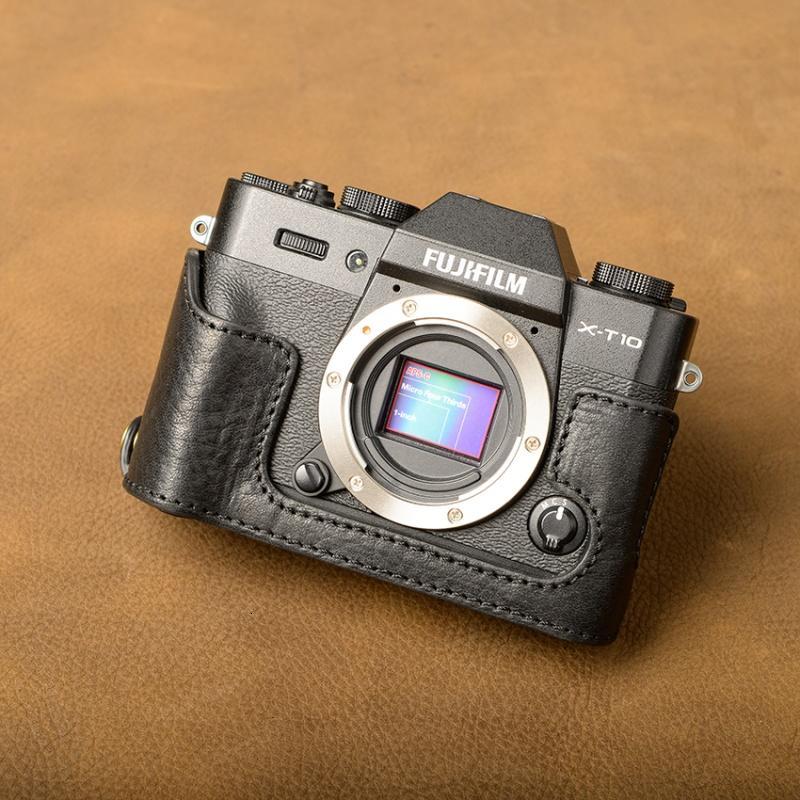 手工真牛皮富士xt10xt20xt20皮套相机包半套手柄底座