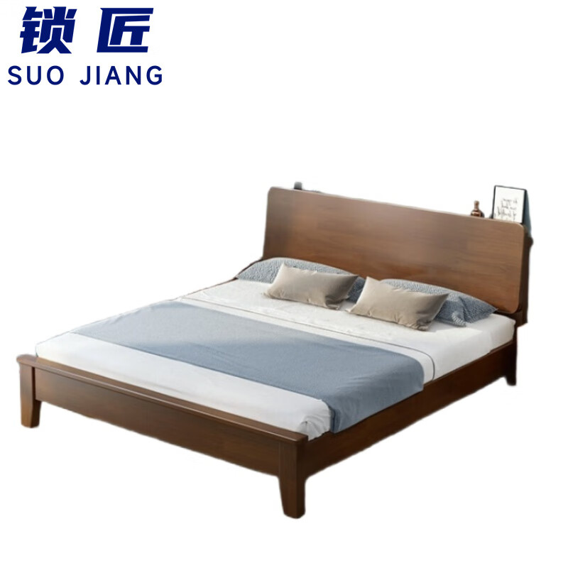 锁匠床+床垫+床头柜高清大图