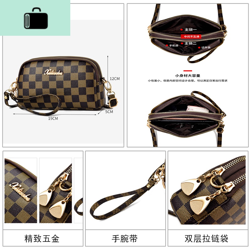 中年女包新款2020斜挎小包包百搭女士手机零钱包迷你双层手腕包潮NEW LAKE高清大图