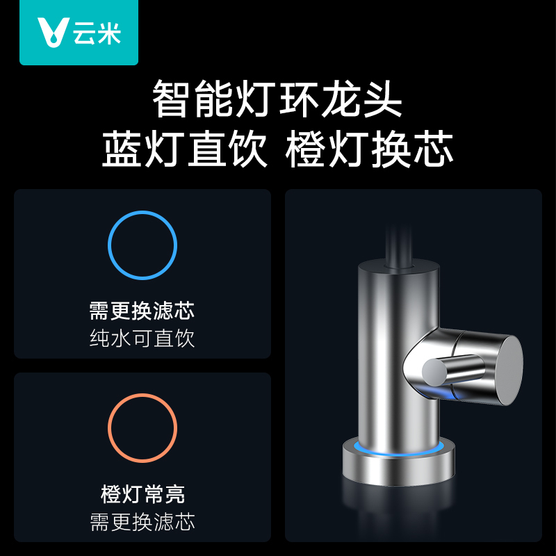 云米VIOMI净水器家用直饮机 厨下净水机纯水机AI净水器CROSS 900+g