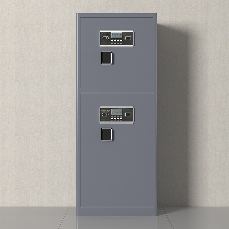 臻远 ZY6040350 钢制保险柜家用办公保险箱柜 电子锁 双门 600*550*1500mm 灰色高清大图
