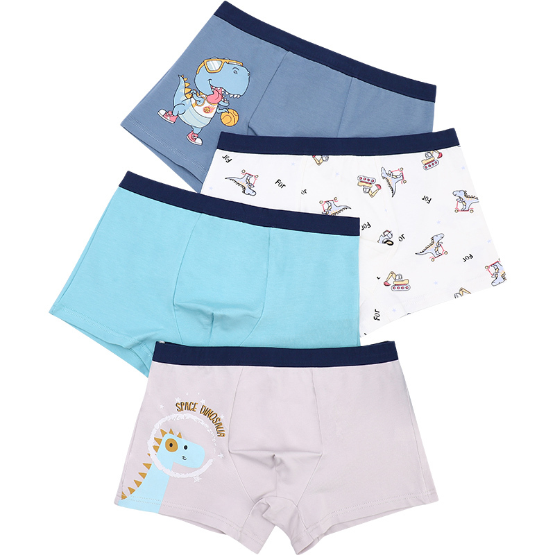 洁丽雅儿童内裤男童纯棉平角宝宝男小童中大童四角裤短裤