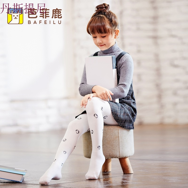 女童连裤袜春秋宝宝袜子打底裤中厚儿童白色舞蹈袜加厚保暖连体袜