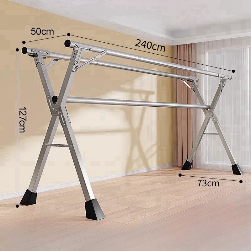 怡卓欧可伸缩晒衣架三杆2.4米个高清大图