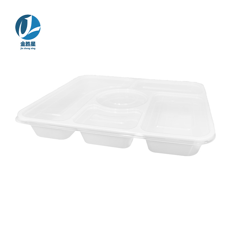 金胜星J084 一次性方五格 1300ml 白底透明盖 150套/箱高清大图