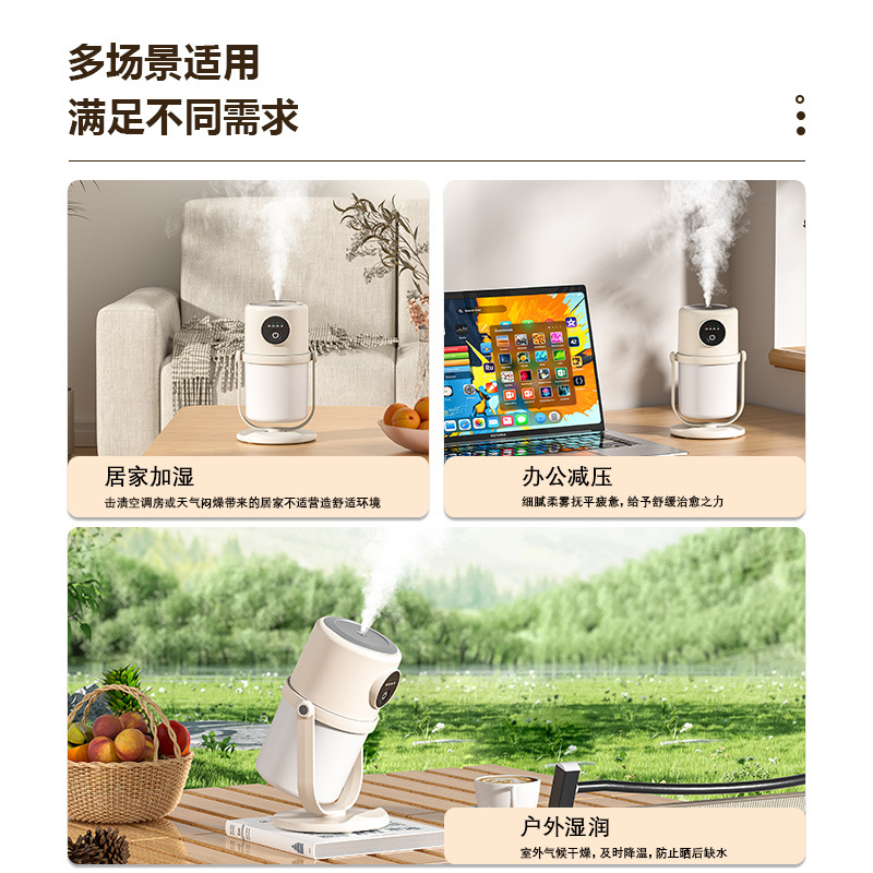 CCKO智能定时家用雾化器usb夜灯小型空气净化加湿器 H8加湿器米色高清大图