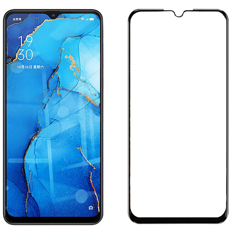 [买2送磨砂壳]轻万适用oppo reno3钢化膜全屏黑色高清透明防摔贴膜OPPO手机保护膜全玻璃高清大图
