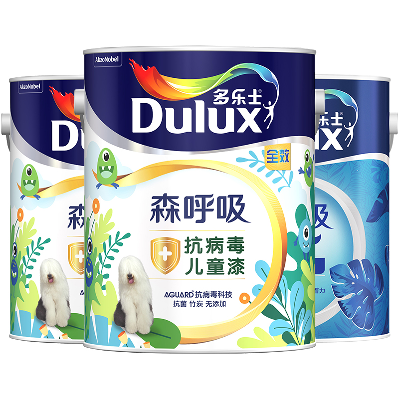 多乐士(Dulux)森呼吸抗病毒全效儿童漆 内墙乳胶漆 油漆涂料墙面漆A8205+A931套装 14L高清大图