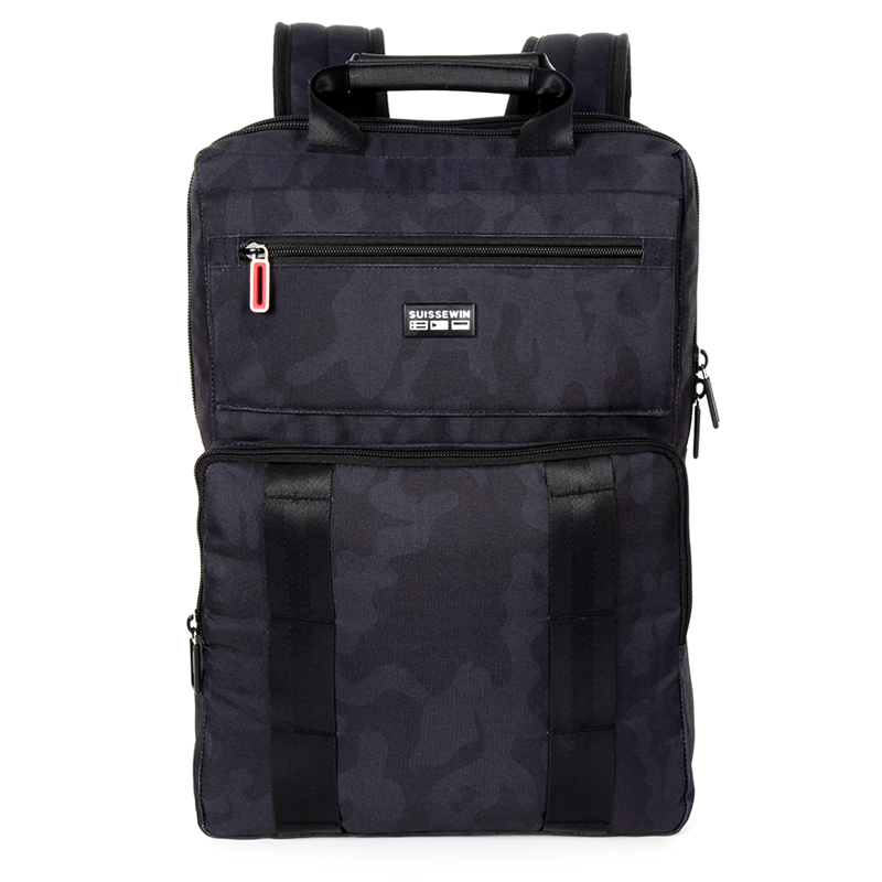 瑞士新款商务休闲潮流时尚多功能双肩包高清大图