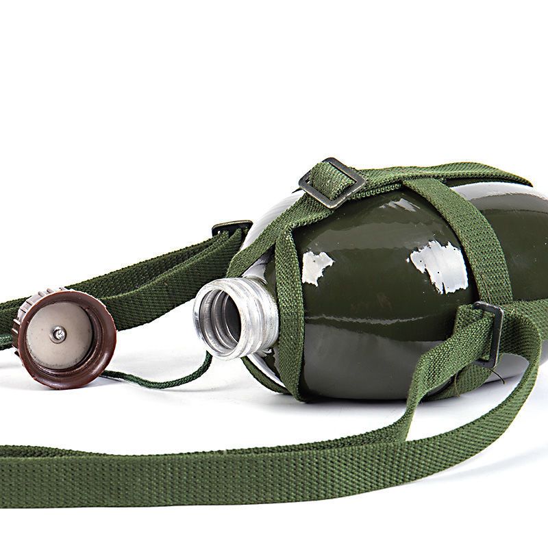 薄款1升单背带军水壶铝行军背带水壶户外大容量便携学生军训水壶解放