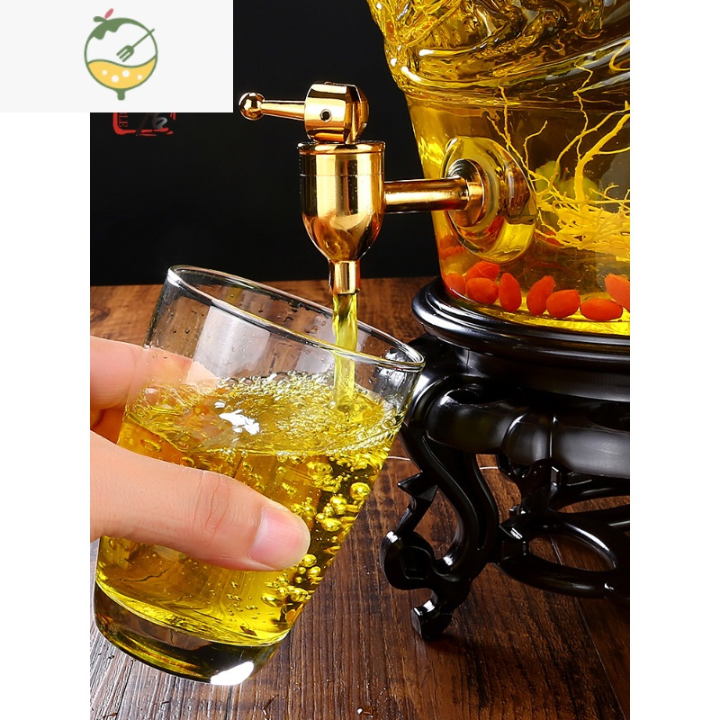 YICHENG加厚泡酒玻璃瓶带龙头5斤10斤密封泡酒罐泡酒专用家用酒坛子酒瓶 30斤无龙头酒具