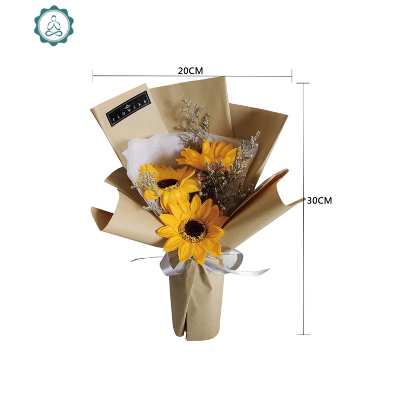 3支向日葵小型花束香皂花仿真花太阳花拍照道具毕业送花生日封后绿色包装3朵向日葵仿真植物图片 高清实拍大图 苏宁易购