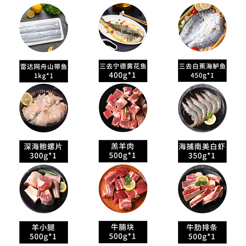 鲜到鲜得生鲜礼盒J2款3910g高清大图