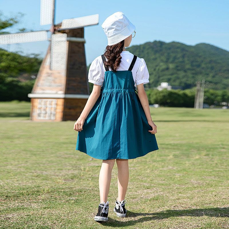 女童夏装连衣裙新款洋气网红小女孩韩版清新收腰显瘦儿童裙子