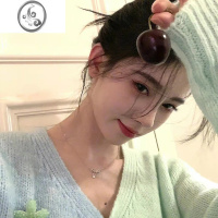 JiMi鞠婧祎同款蝴蝶结项链女2022年新款小众设计感高级锁骨链水钻吊坠 鞠婧祎同款蝴蝶结项链