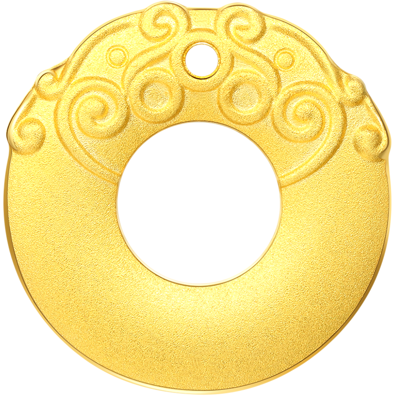 新金珠宝自播足金999龙年生肖黄金双龙平安扣龙年本命