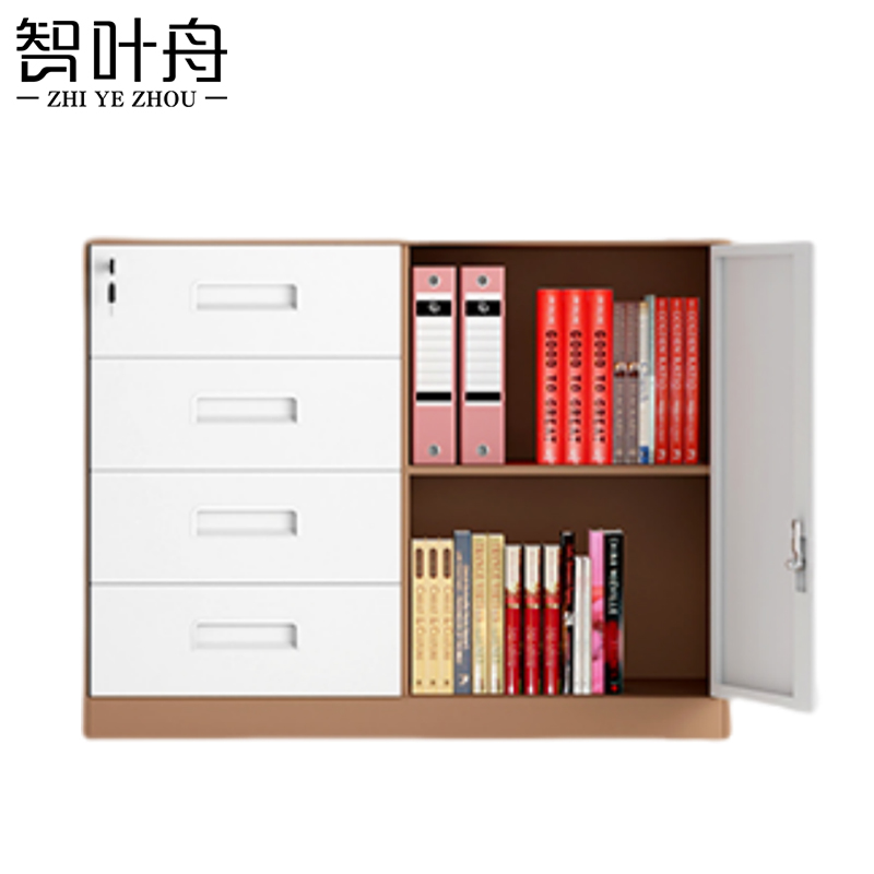 智叶舟矮柜文件柜偏四抽750*390*580mm台高清大图