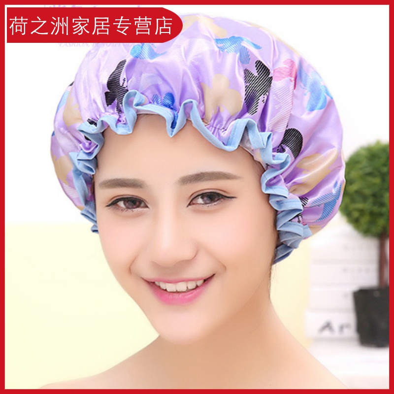 浴帽防水成人女款淋浴厨房帽子防油帽油女士头罩帽洗澡防水头套 三维工匠 玫红色高清大图