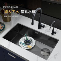 SEREN HOME 赛恩卫浴水槽单槽右置去水厨房洗菜盆加厚纳米手工大单槽台上台下洗碗池