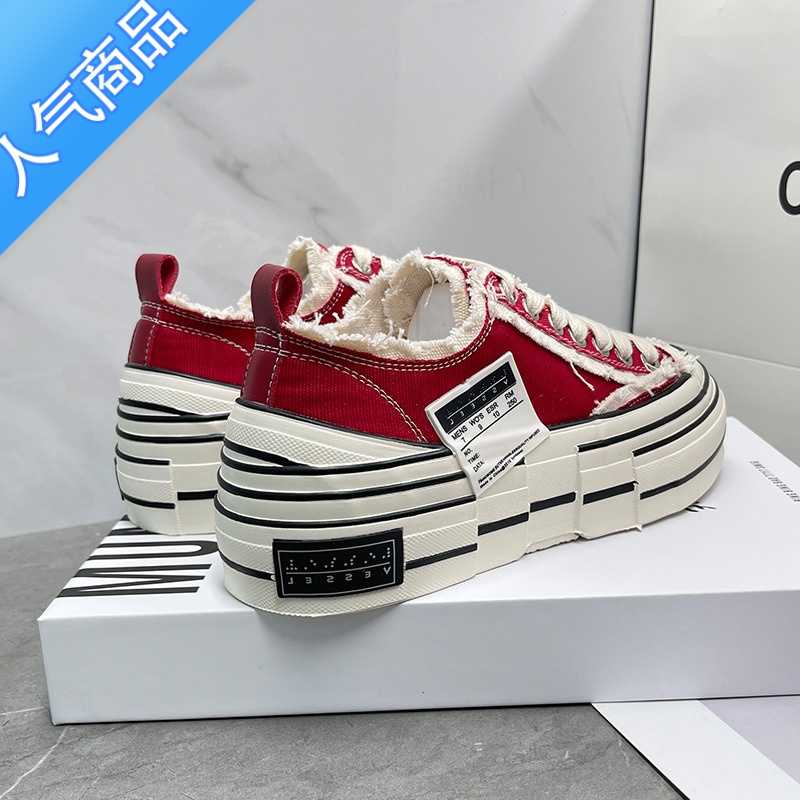 SUNTEK吴建豪帆布鞋女2023夏季新款百搭休闲网红流浪乞丐鞋厚底增高板鞋高清大图