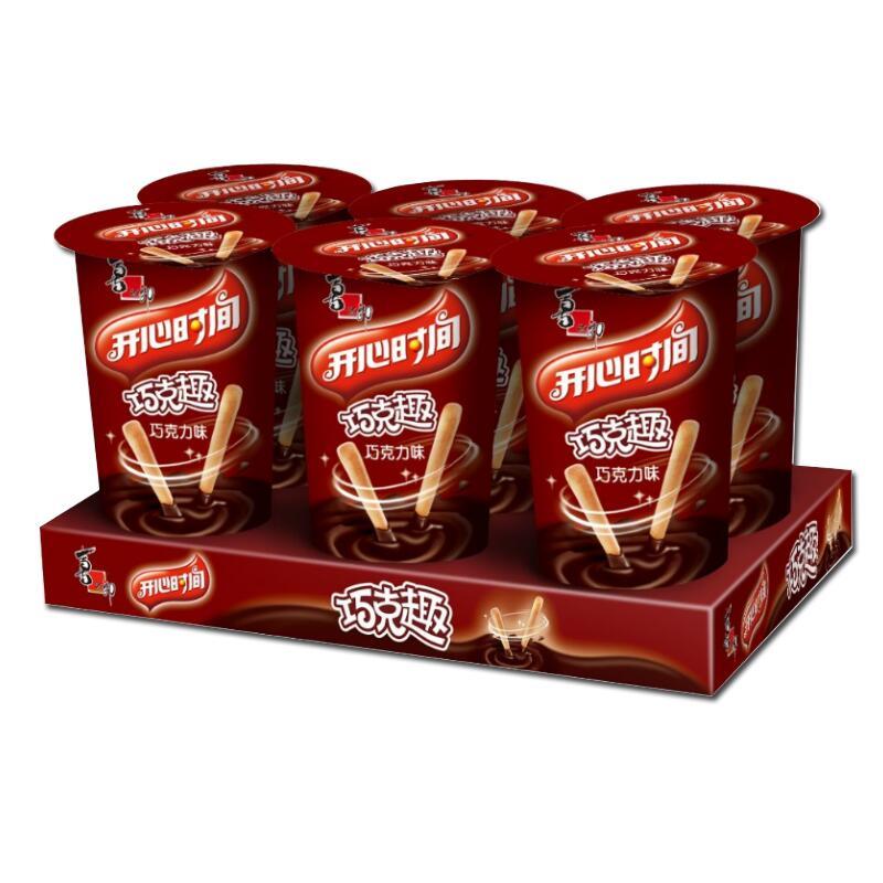 开心时间巧克趣25g杯托杯牛奶巧克力巧克杯儿童手指饼干休闲零食