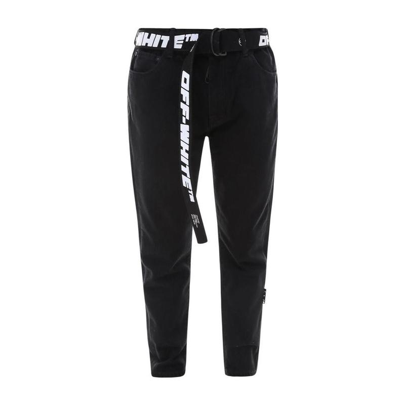 Off-White奢侈品服饰男徽标牛仔裤 OMYA005R21DEN001-1001