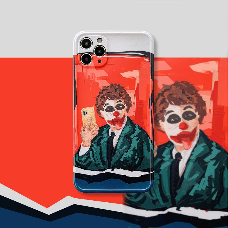 油画小丑苹果12promax手机壳iPhonexs/xr/78Plus全包mini硅胶软女 油画自拍小丑 iPhone7