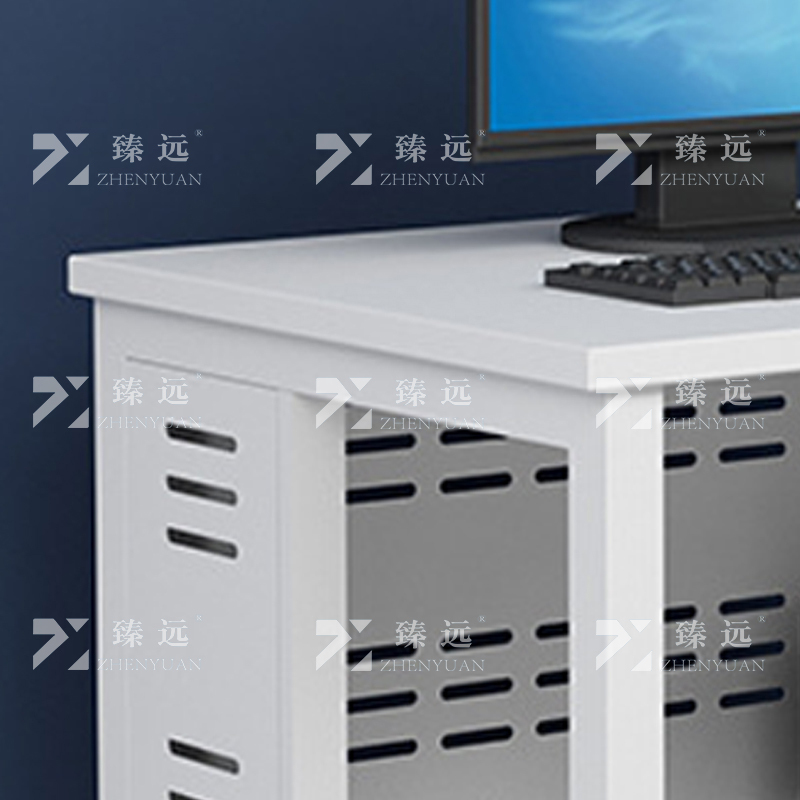 臻远 钢架电脑桌培训桌机房电脑桌学习桌课桌 单人位H款