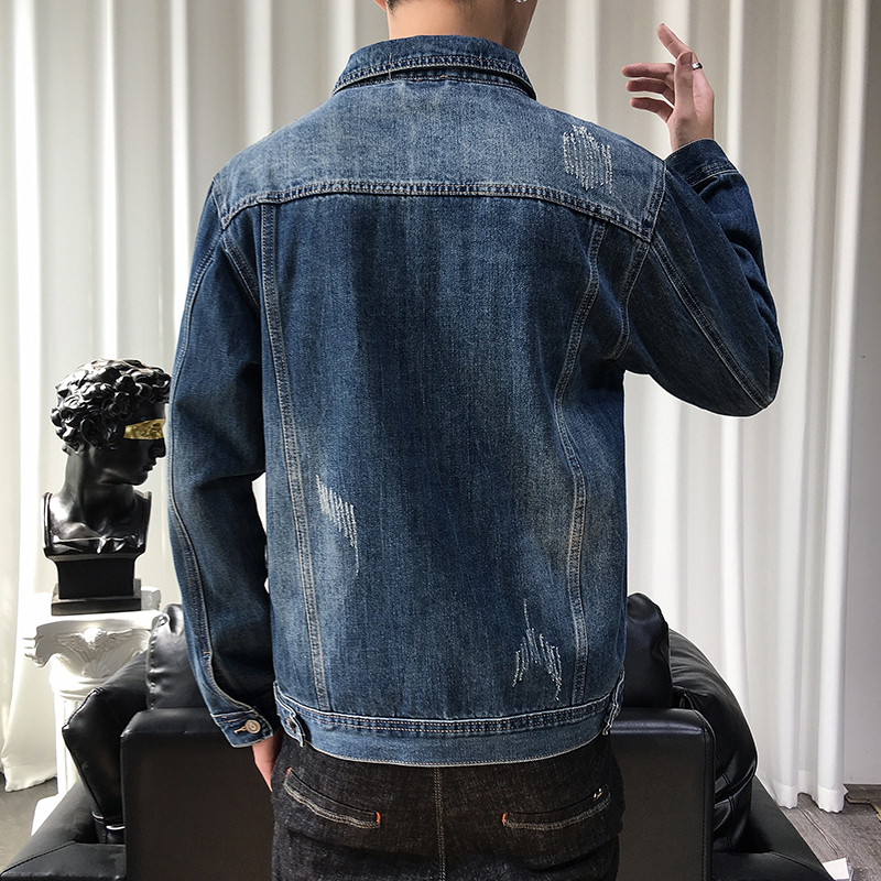 吉普战车衣服秋冬新款男士牛仔服男大码男装时尚休闲潮款韩版百搭帅气中青年牛仔衣男夹克外套男上衣JIPUZHANCHE-1
