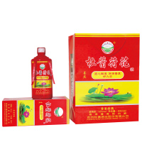 (正品保证)贵州茅台镇 杜酱荷花酒 喜庆版 53度500ml香柔酱香型白酒 整箱6瓶装(新老包装随机发货)
